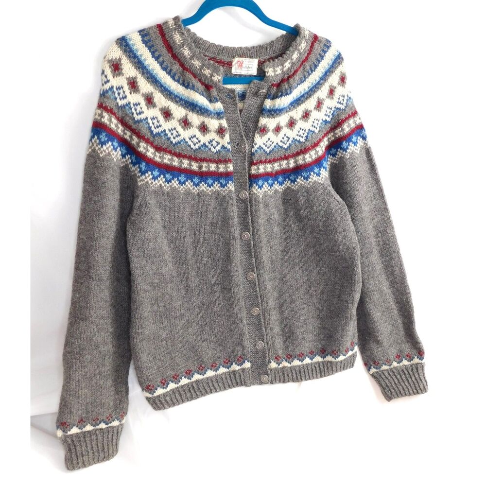 Vintage Husfliden Norwegian Wool Sweater, Hand Knit Lillehammer Norway Women's